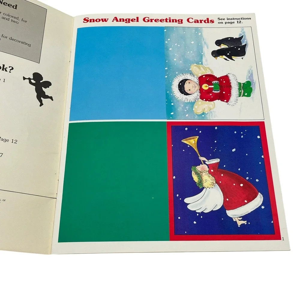 Vintage Christmas Angels Cutouts Book Scholastic 1995 Unused Stickers